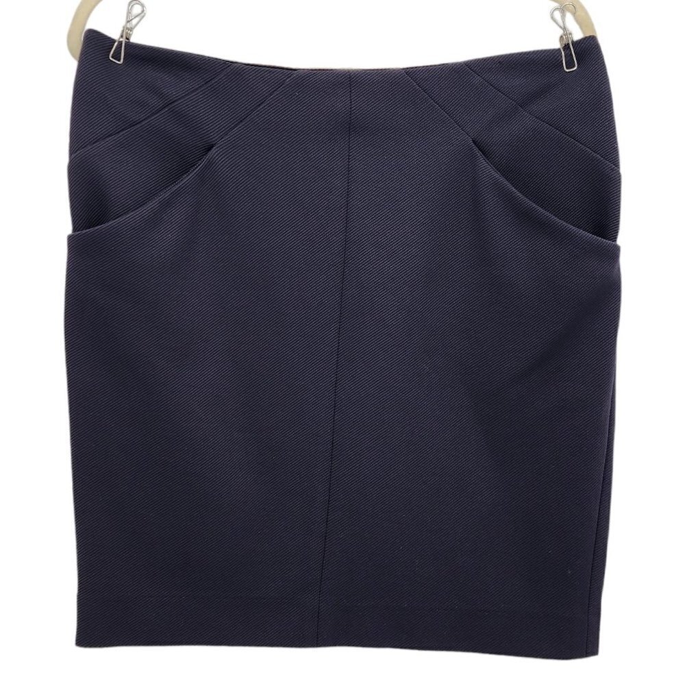 Diane Von Furstenberg Camisha DFV Black Ribbed Short Camisha Skirt Womens 10